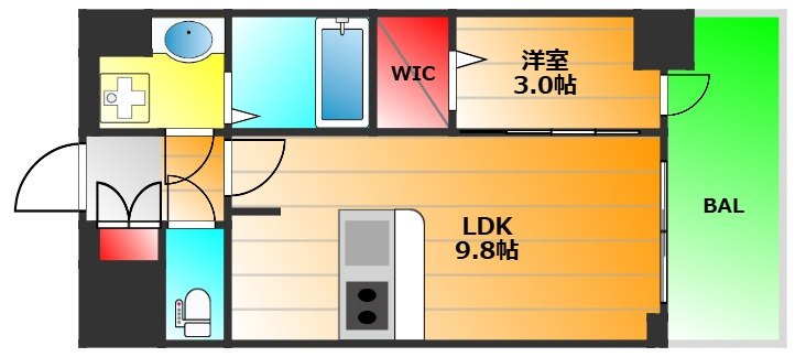 Alivisドーム前の間取り|現状有姿　偶数階と奇数階で色が違います