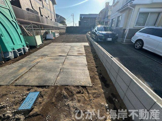 藤沢市本鵠沼4丁目　新築戸建　全２棟の駐車場|2月13日撮影　建築前　駐車スペース