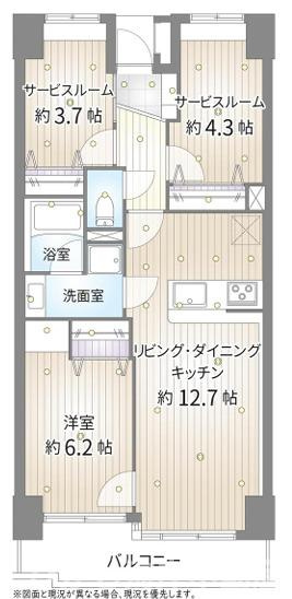 シーサイド片瀬江ノ島の間取り|新規リフォーム完了！南西向き3LDK