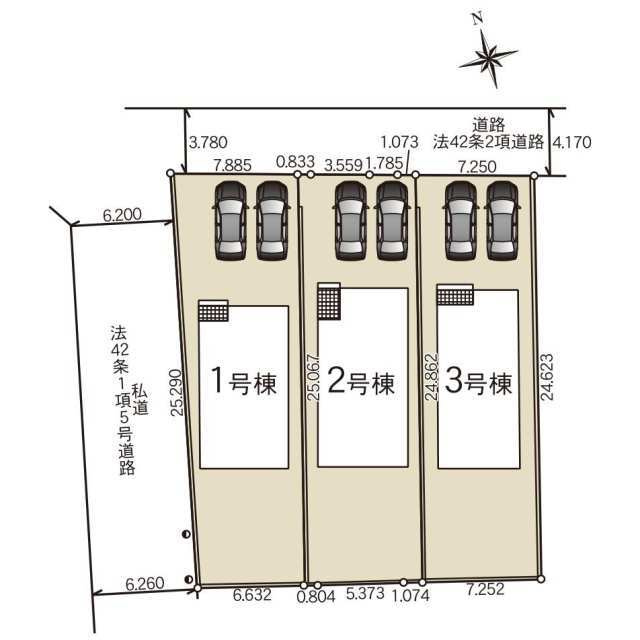 クレイドルガーデン鹿沼市東町第５　新築一戸建ての区画図