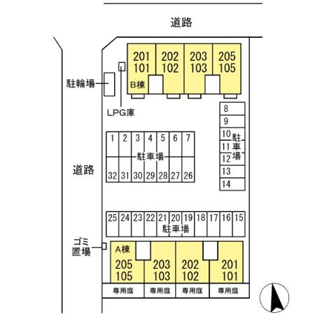 グラマードマレ　Bの区画図|配置図