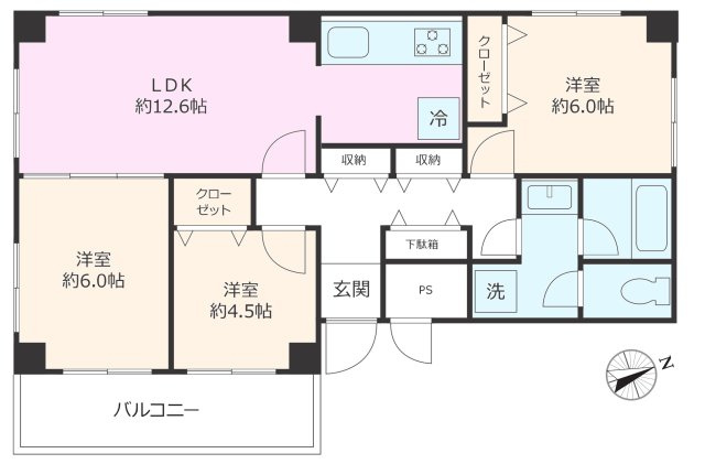 茗荷谷サンハイツの間取り