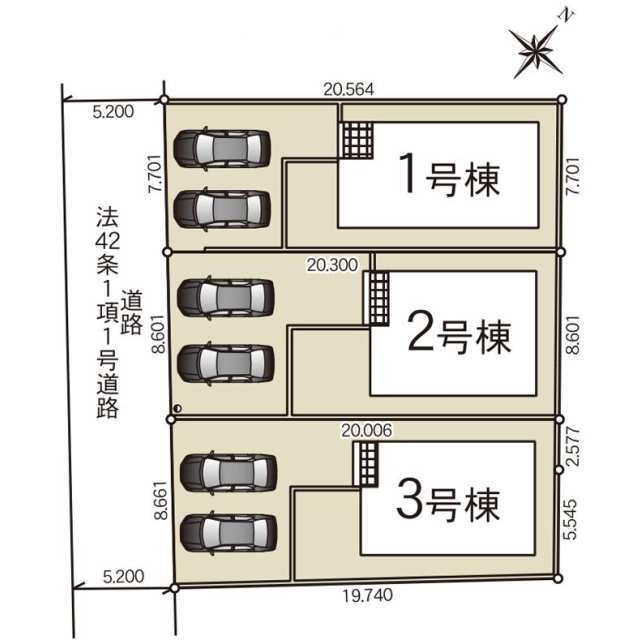 クレイドルガーデン高根沢町宝積寺第１６　新築一戸建ての区画図
