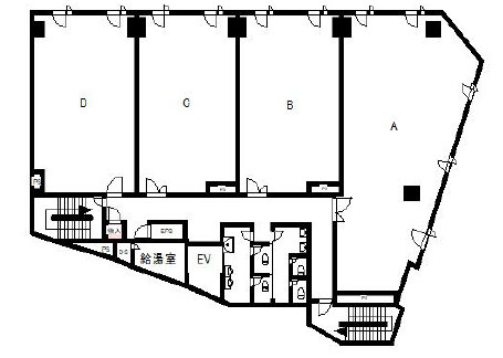 近江八幡市鷹飼町の事務所の区画図