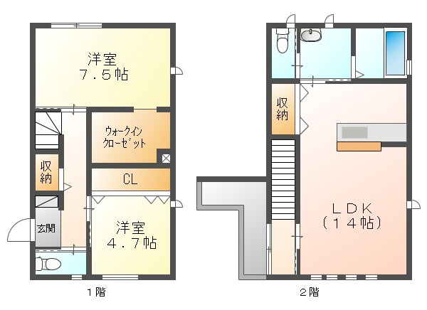 伊島戸建賃貸住宅の間取り