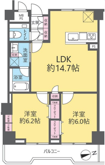 朝日江戸川橋マンションの間取り