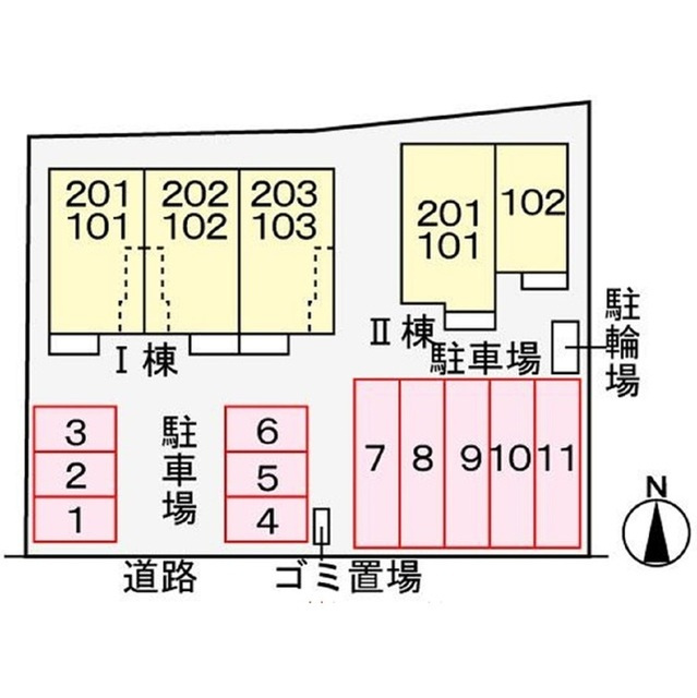 リバーサイドホヅミⅠの駐車場
