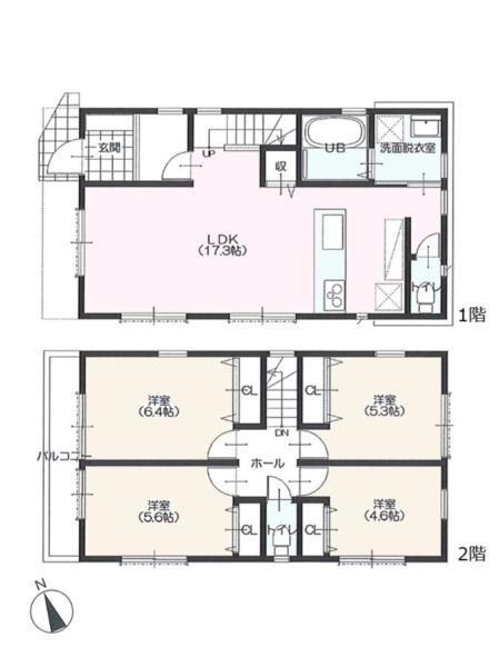 横浜市泉区和泉中央南２丁目の新築一戸建の間取り