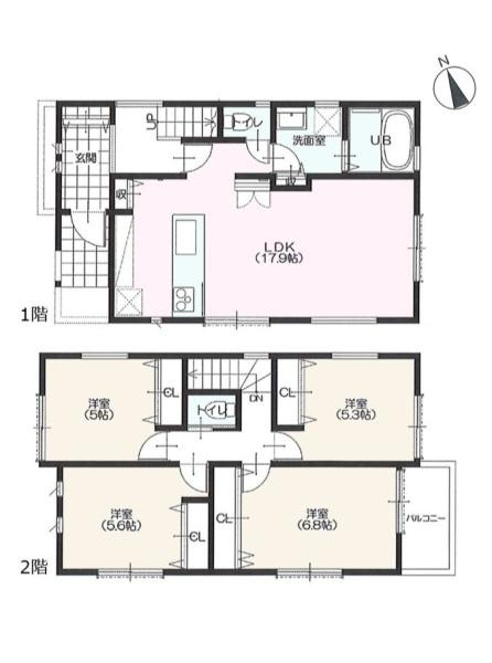横浜市泉区和泉中央南２丁目の新築一戸建の間取り