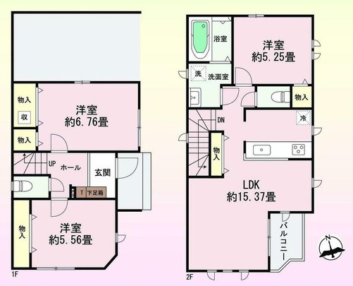南東角地　教育施設近く安心　垂水区乙木２丁目　新築戸建の間取り