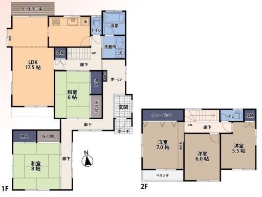 中古戸建　東松山市桜山台2-124の間取り