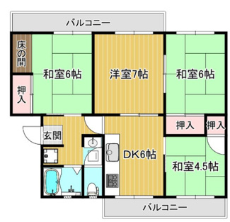 【間取り】 | 宝塚西山住宅１号棟 | お二人様からファミリー様まで幅広くおすすめの４DKの間取りです♪お好きなリフォームを楽しんでみませんか？