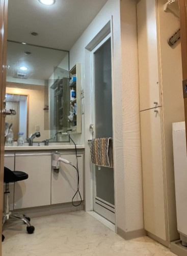 【独立洗面台】 | ルピナス王子駅前 | 広々としたパウダールームの延長に洗髪洗面化粧台があります。