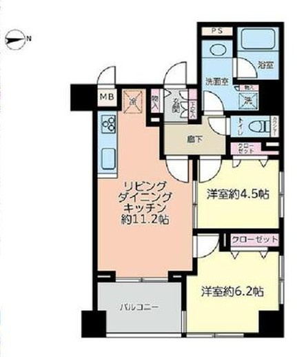 【間取り】 | ルピナス王子駅前 | 東向きの角部屋なので、陽当たり良好です！