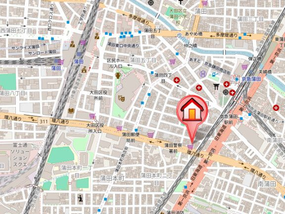 レジディア蒲田Ⅳの地図