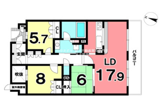 【間取り】 | 【パークサイドヒルズ猫洞】✨️仲介手数料無料✨️東山小学校・東星中学校