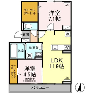 【間取り】 | ソレイユ深津 | 2LDK