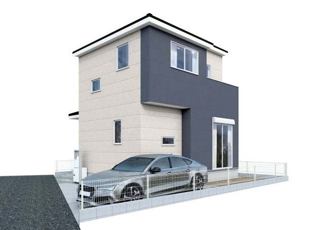 あきる野市上代継全1棟　新築戸建の外観パース