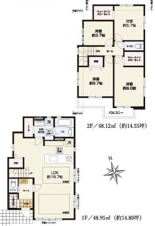 西東京市向台町6丁目　新築一戸建　西武新宿線　花小金井の間取り