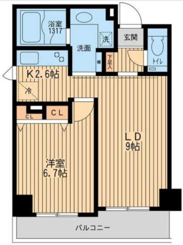 クリオ上野毛ラ・モード　敷金礼金0　フリーレント　ペット相談の間取り