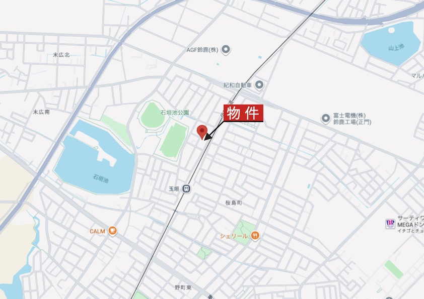 鈴鹿市桜島町7丁目《2号棟》の地図|広域Map
