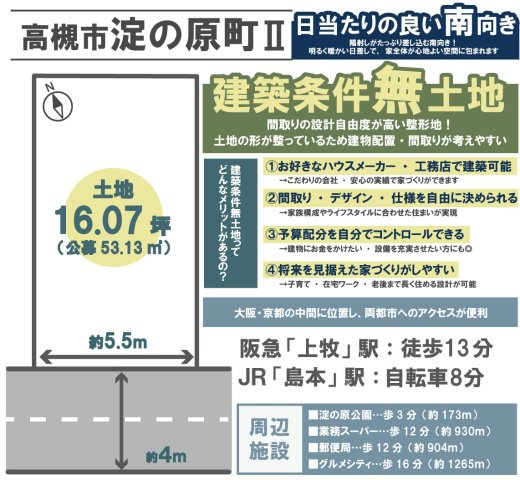 淀の原町Ⅱ　建築条件無土地の地図|建築条件なしだから選択肢が豊富。自由な設計で思い通りの住まいを作りたい方にぴったりの土地です。