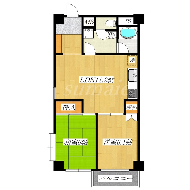 ライブ赤羽の間取り|2面採光です♪