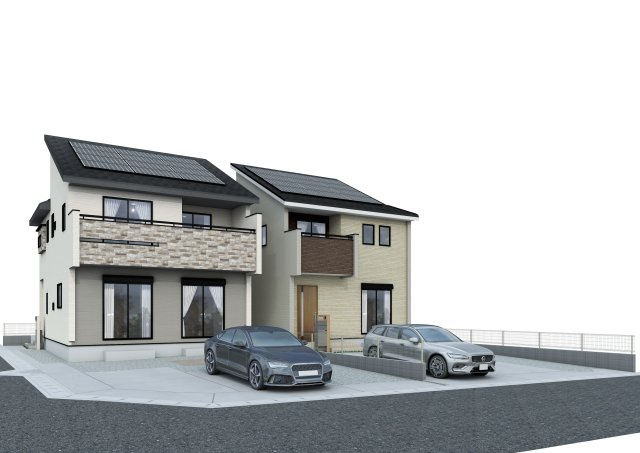 熊谷市赤城町1丁目　太陽光発電付きオール電化新築住宅の区画図