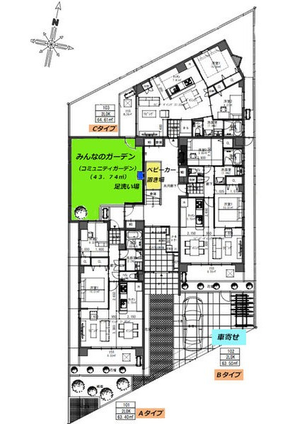 コミュニティガーデンなごやの区画図