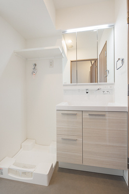 室内洗濯機置き場と独立洗面台