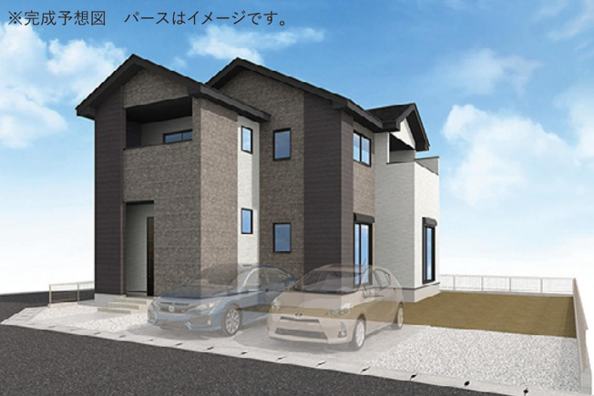 【外観パース】 | 牛久市田宮町28期　新築戸建 | 牛久駅徒歩10分で通勤・通学も安心です(*^^*)