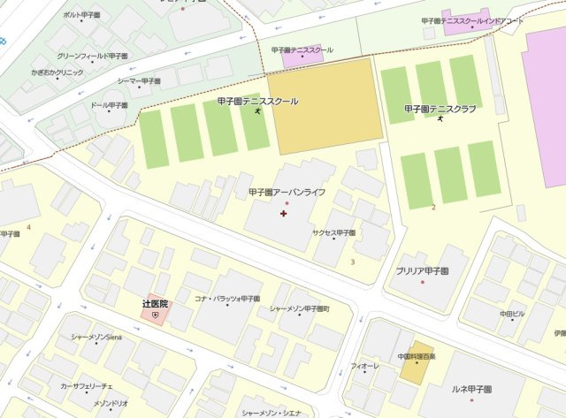 甲子園アーバンライフの地図