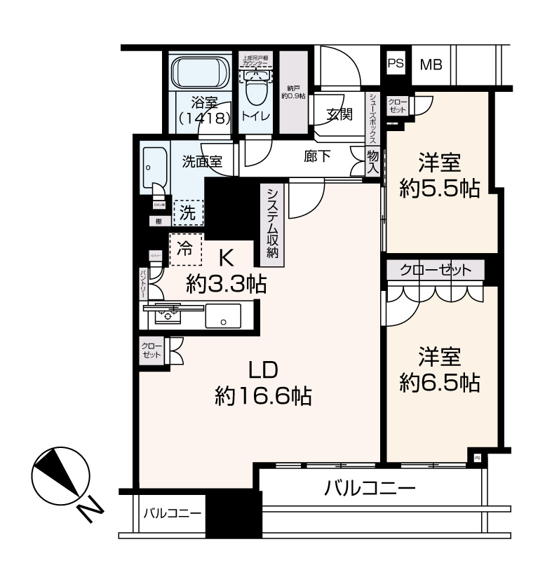 クレヴィアタワー中之島の間取り