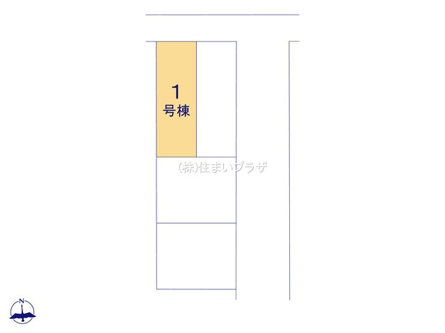 仲介手数料無料）津島市役所前１号棟の区画図