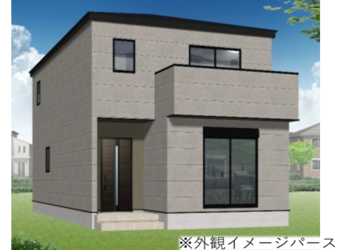 越谷市下間久里　新築戸建の外観パース