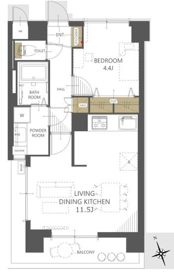 【間取り】 | 角一サンハイツ神谷 | 南西向きの角部屋なので、陽当たり・通風良好です！