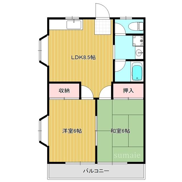 須賀コーポの間取り|間取り図です