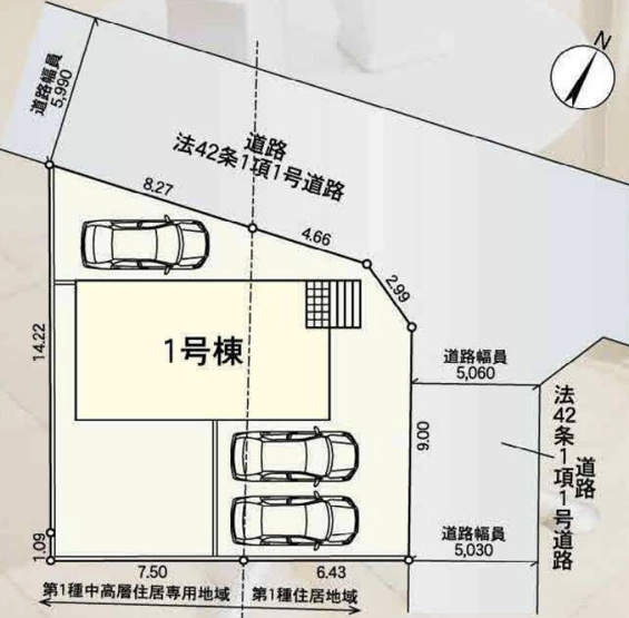 【区画図】 | 北本市下石戸第3　CRADLEGARDEN　新築戸建　全1棟　1号棟