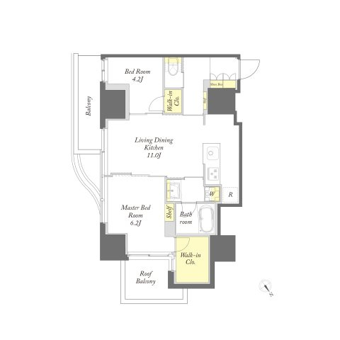 プライムメゾン入谷の間取り|インターネット無料、エアコン3台付