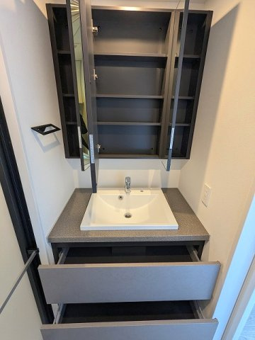 プライムメゾン入谷の設備|三面鏡付独立洗面台