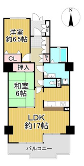 【間取り】 | 移瀬ガーデンハイツ　6階