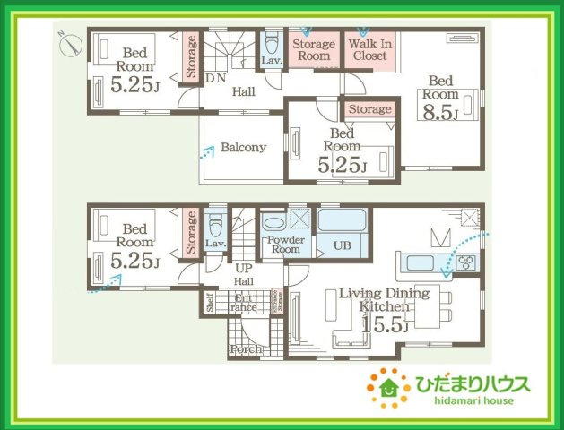 いわき市自由ヶ丘３期　新築戸建　1号棟の間取り|お子様が元気に遊べる広々としたリビングです。