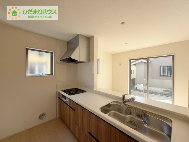 いわき市自由ヶ丘３期　新築戸建　1号棟のキッチン|3口コンロでお料理する時間も短くなりそうですね(*‘∀‘)