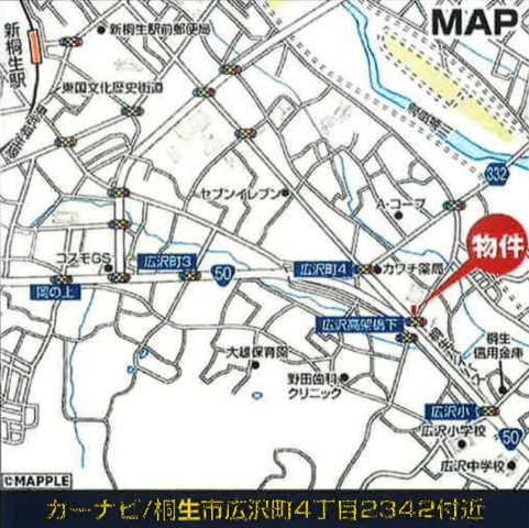【新築】桐生市広沢町4丁目　４号棟(全４棟)　いろどりアイタウン　新築建売分譲の地図