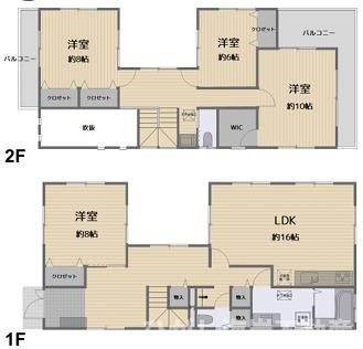 中郡大磯町西小磯　中古戸建　の間取り|2面バルコニー　４LDK

