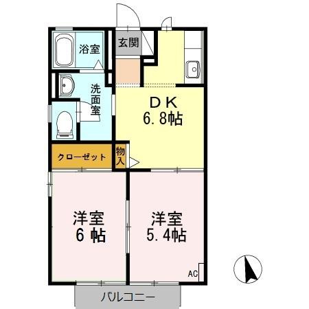グランメール花輝　1の間取り