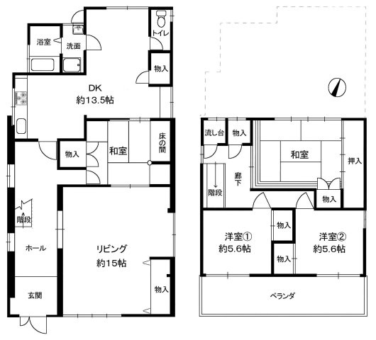 南町2　借地権付き戸建ての間取り