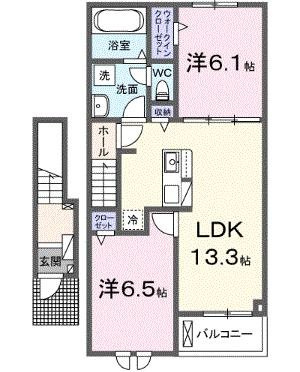 パラディの間取り|2LDKです