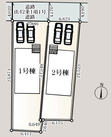 Cradle garden　本庄市児玉町金屋第7の区画図|図面と現況が異なる場合、現況を優先とします。【2号棟】