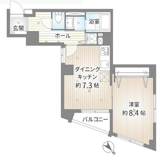 【間取り】 | ＧＳハイム巣鴨 | クラッシュゲート家具付きのお部屋となります！